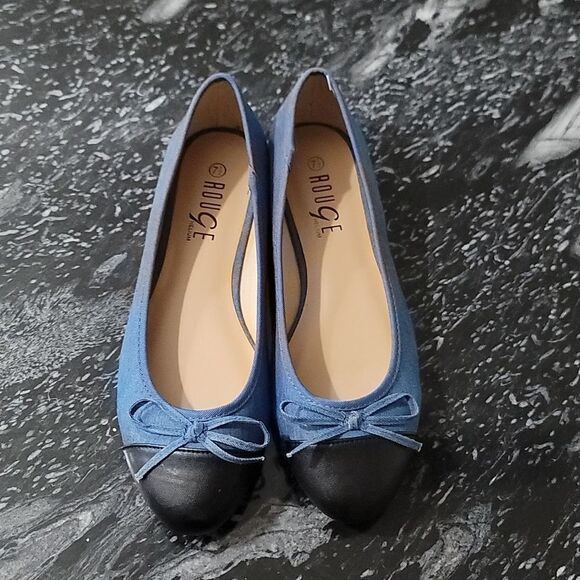 BRAND NEW ROUGE HELUIM DENIM BALLET BOWNOT FLAT SHOE G1 - Picture 2 of 13